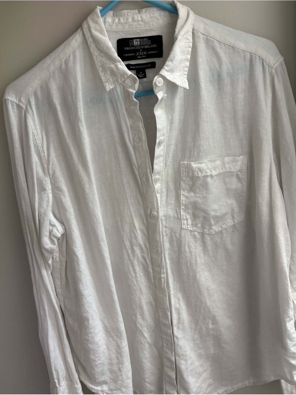 J. Crew White Garçon Classic Fit Linen Button-Down Shirt - Picture 4 of 4